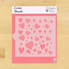 Whimsy Hearts Background Cookie Stencil