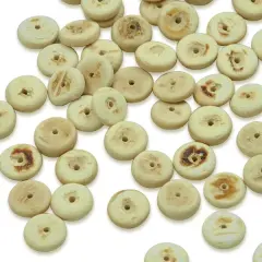 6 Packs of Coconut Disk Beads - Ivory - 8mm - 8" Strand
