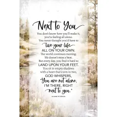 Next To You Bereavement Wood Plaque with Easel and Hook Wall Tabletop Art - 6 inches x 9 inches