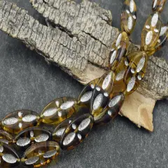 *10* 20x9mm Silver Washed Root Beer Topaz Marquise Oval Beads
