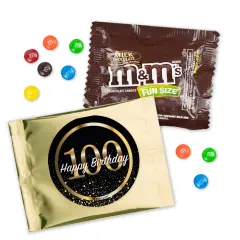 12 Pcs 100th Birthday Candy M&M's Party Favor Packs - Milk Chocolate