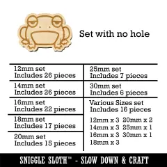 Unamused and Grumpy Frog Mini Wood Shape Charms Jewelry DIY Craft