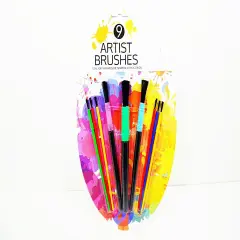 2 Sets of 9pc Short Handle Nylon Art Brushes