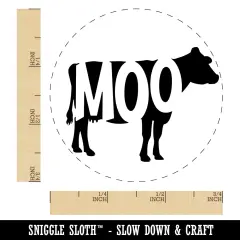 Cow Moo Farm Animal Self-Inking Rubber Stamp Ink Stamper for Stamping Crafting Planners Pink