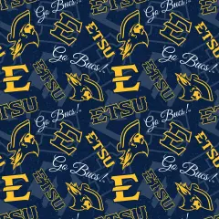 Sykel Enterprises-East Tennessee State University Cotton Fabric-ETSU Buccaneers Tone On Tone Cotton Quilting Fabric