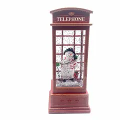 Snow Globe Snowman Inside Telephone Booth