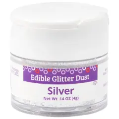 Edible Glitter Dust, 4g Silver