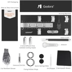 Glass Cutter for Bottles & Glass Cutter Bundle - DIY Machine for Cutting Wine, Beer or Soda Round Bottles & Mason Jars, Perfect Score Bottle Cutter