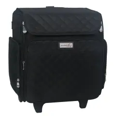 Collapsible Rolling Scrapbook & Featherweight Case, Black Quilted