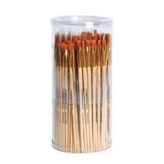 Dynasty&reg; Taklon Paint Brush Set - Round and Flat (Pack of 144)