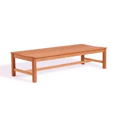 Outdoor Living and Style 59" Brown Natural Wood Finish Outdoor Furniture Patio Backless Bench