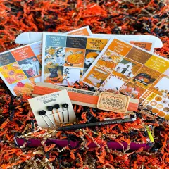 Halloween & Fall Leaves/Colors Themed Box Of Planner Stickers & Accessories (#SUB2021010)