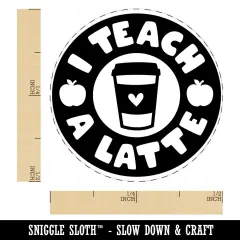I Teach A Latte Coffee Teacher Self-Inking Rubber Stamp Ink Stamper for Stamping Crafting Planners UV