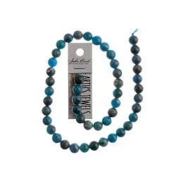 Earth's Jewel Semi-Precious 16" Apatite Round Natural Bead Strand, 8mm