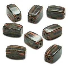 6 Packs of 24mm x 18mm Tribal Print Acrylic Bead 8 Inch Strand - BD54088