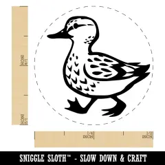 Cute Duck Walking Self-Inking Rubber Stamp for Stamping Crafting Planners Purple
