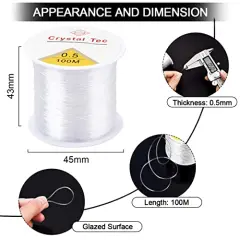 0.5mm Elastic Cord Beading Threads Stretch String Fibre Crafting Cords for Jewelry Making