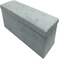 Sorbus Storage Bench Chest Collapsible Folding Bench Gray