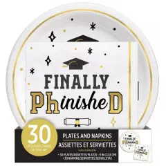 Finally PHinisheD Plates and Napkins, 60pcs
