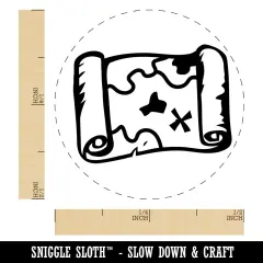 Treasure Map Scroll Pirate X Marks the Spot Self-Inking Rubber Stamp Ink Stamper for Stamping Crafting Planners Brown