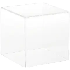 Plymor Clear Acrylic Display Case with No Base, 4" x 4" x 4"