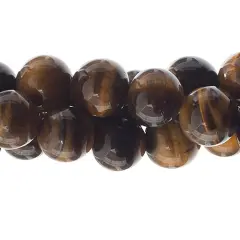 Earth's Jewel 7" Brown Tiger Eye Natural Dyed Semi-Precious Strung Bead