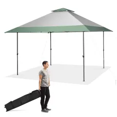 13 x 13 Feet Pop-Up Patio Canopy Tent with Shelter and Wheeled Bag-Grey