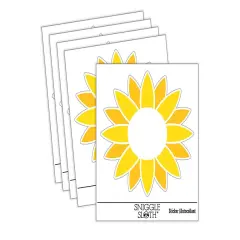 Summer Sunflower Monogram Center Waterproof Vinyl Phone Tablet Laptop Water Bottle Sticker Set - 5 Pack