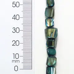 6 Packs of Tinted Shell Nugget Beads - Blue - 2 x 8" Strand
