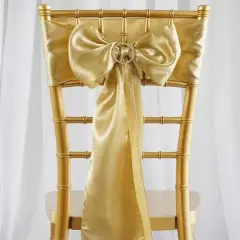 10Pcs Satin Chair Sashes for Wedding Reception Decor Champagne