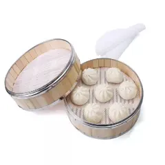 4 Pcs Reusable Round Silicone Steamer Liners Non-stick