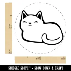 Sleepy Cat Loaf Self-Inking Rubber Stamp Ink Stamper for Stamping Crafting Planners Blue