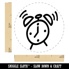 Alarm Clock Doodle Self-Inking Rubber Stamp for Stamping Crafting Planners Pink