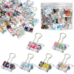40 Pack Decorative Binder Clips for FIle Folders, Papers, Documents.