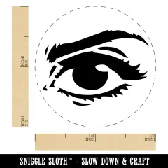 Woman's Right Eye with Eyebrow Mascara and Eye Shadow Self-Inking Rubber Stamp Ink Stamper for Stamping Crafting Planners Orange