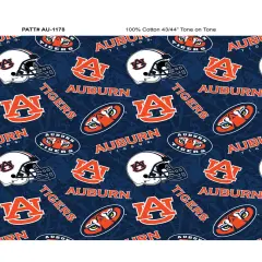 Sykel Enterprises-Auburn University Cotton Fabric-Auburn Tigers Tone On Tone Cotton Quilting Fabric