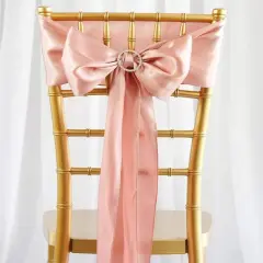 10Pcs Satin Chair Sashes for Wedding Reception Decor Mauve