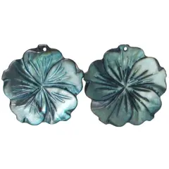 6 Packs of Azalea Tinted Shell Pendant - Teal - Pair