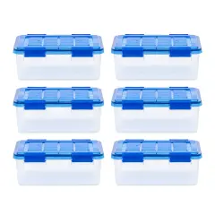 IRIS USA 6Pack 19qt WEATHERPRO Airtight Plastic Storage Bin with Lid and Seal and Secure Latching Buckles