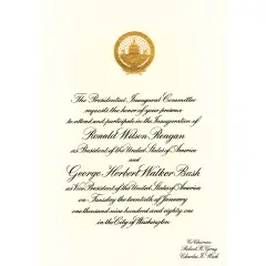 Official Ronald Reagan First Presidential Inauguration Invitation