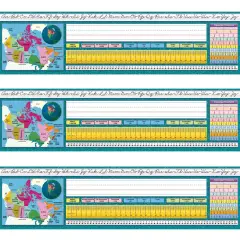 Canadian Intermediate Traditional Cursive Desk Plates, 36 Per Pack, 3 Packs