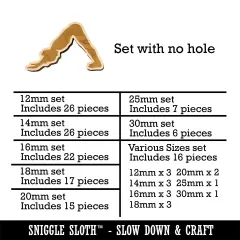 Yoga Downward Facing Dog Pose Mini Wood Shape Charms Jewelry DIY Craft