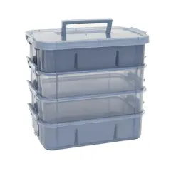 Everything Mary Blue Four Tray Plastic Organizer