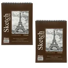 2 Sketch Book Paper Pad Drawing Notebook 100 Sheets.