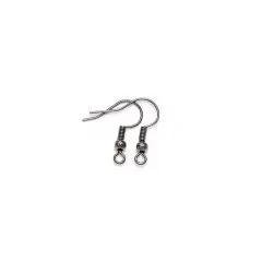 Kitcheniva 200 Pcs DIY Jewelry Making Findings Earring Hook Coil Ear Wire Black