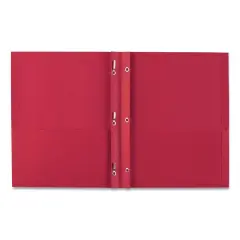 11 x 8.5 0.5" Cap Prong Fastener 2-Pocket Folder - Red