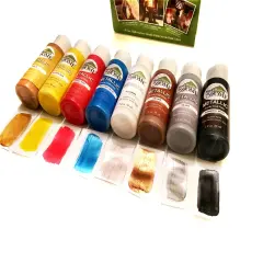 Set of 8 Metallic Multi-Surface Acrylic Craft Paint, Great for indoor/outdoor use and great for all surfaces including Paper, Canvas, Wood, Metal, Plaster, Plastic, Fabric, Glass, and Ceramics!