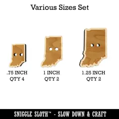 Indiana State Silhouette Wood Buttons for Sewing Knitting Crochet DIY Craft
