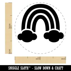 Cute Rainbow Clouds Peace Love Self-Inking Rubber Stamp Ink Stamper for Stamping Crafting Planners Yellow