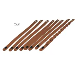 Mystery Braid Leather Bracelets Kit-8 Pack Leather Bracelets Braiding Ready in 4 colors-Camps, Schools Easy Craft Idea-Made in USA by Pitka Leather Tan